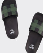 Swanndri Swanni Checked Slides - Olive/Blk Check