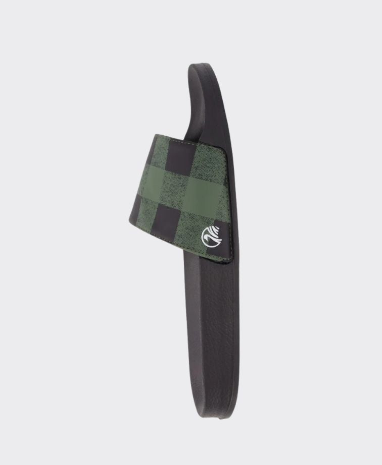 Swanndri Swanni Checked Slides - Olive/Blk Check
