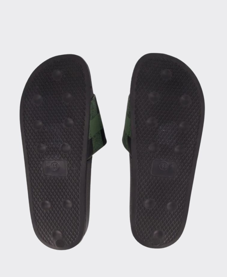 Swanndri Swanni Checked Slides - Olive/Blk Check