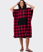 Swanndri Sumner V3 Adult Hooded Towel - Red/Blk Check