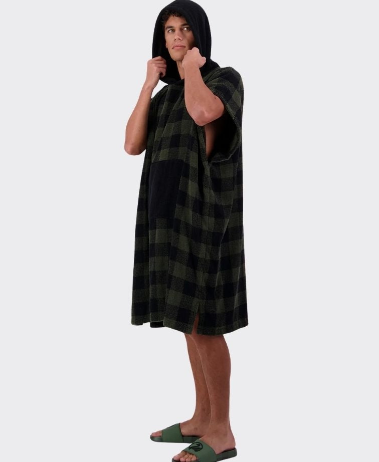 Swanndri Sumner V3 Adult Hooded Towel - Olive/Blk Check