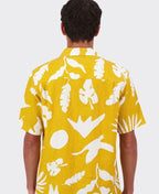 Swanndri Shirt S/S Leafage Linen - Amber/White
