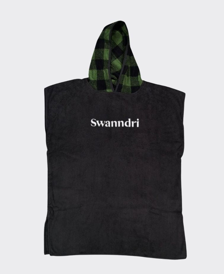 Swanndri Corsair v2 Kid's Hooded Towel - Olive/Blk Check