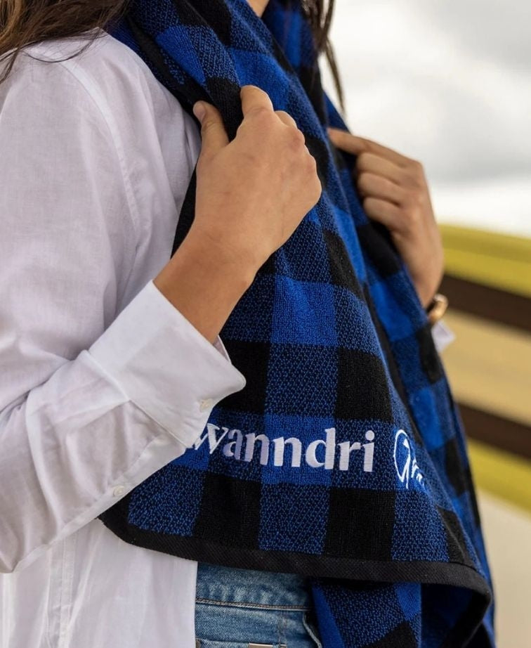Swanndri Beach Towel v3 - Blue/Blk Check