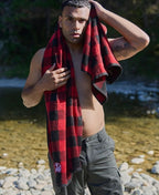 Swanndri Beach Towel v3 - Red/Blk Check