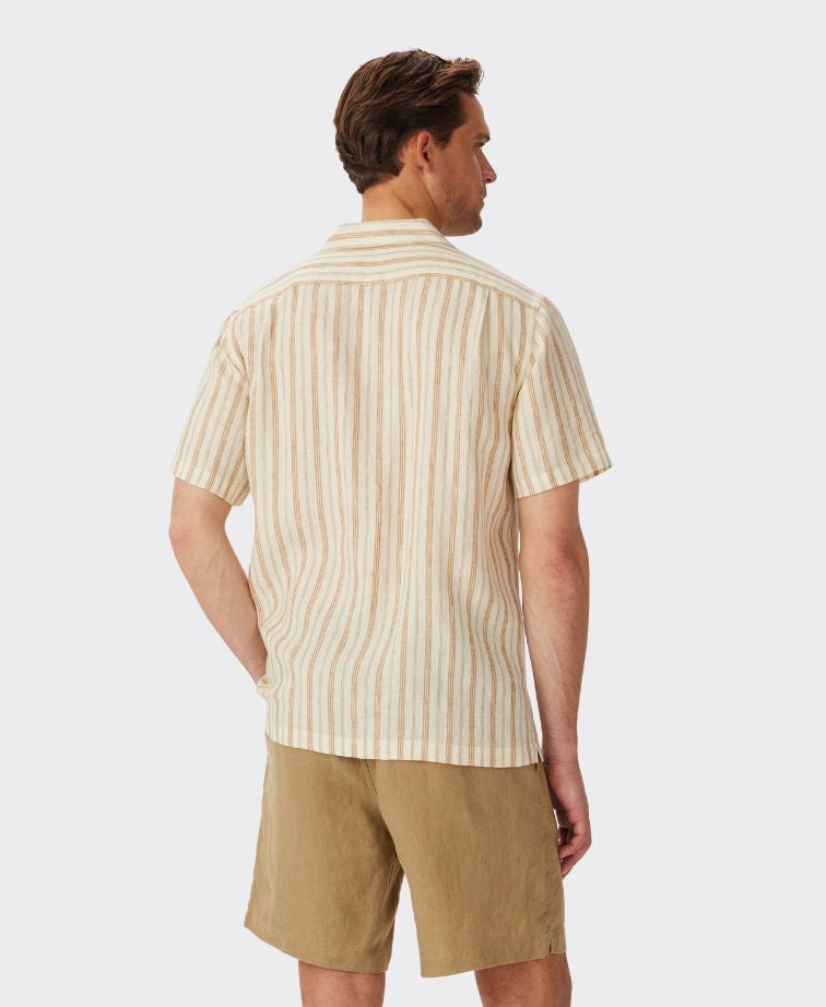 RMW Mullum Linen Resort S/S Shirt - White Tan