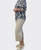 Foil Top Scoop Hem Shirr Cuff - Botany