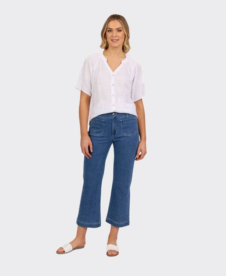 Vassalli Jean Straight Leg Ankle Grazer - Blue Hue
