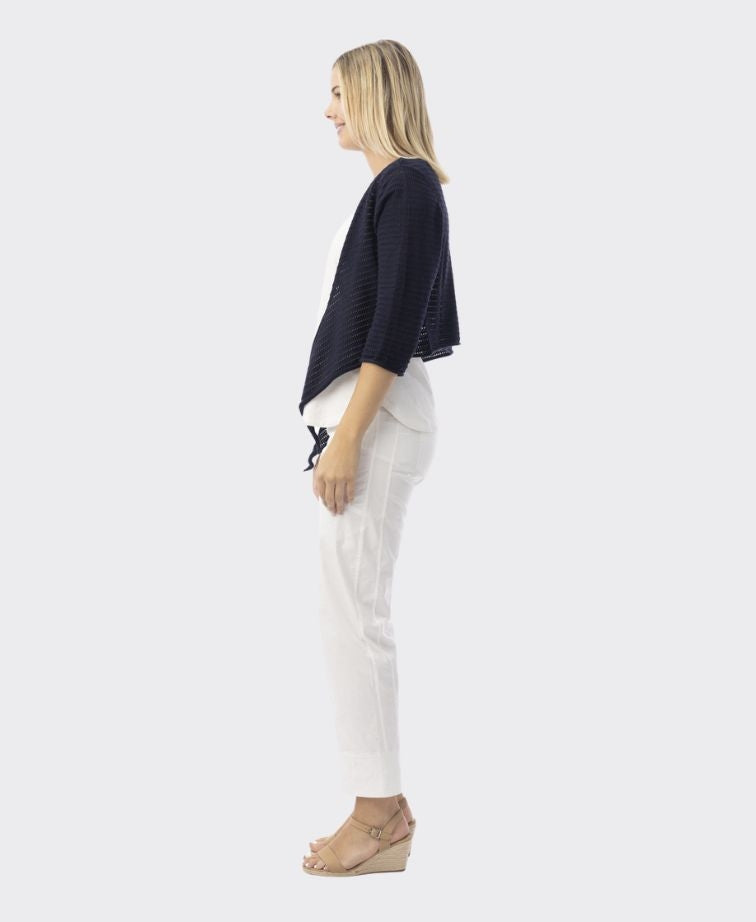 Orientique Knit Essentials Tie Shrug - Navy