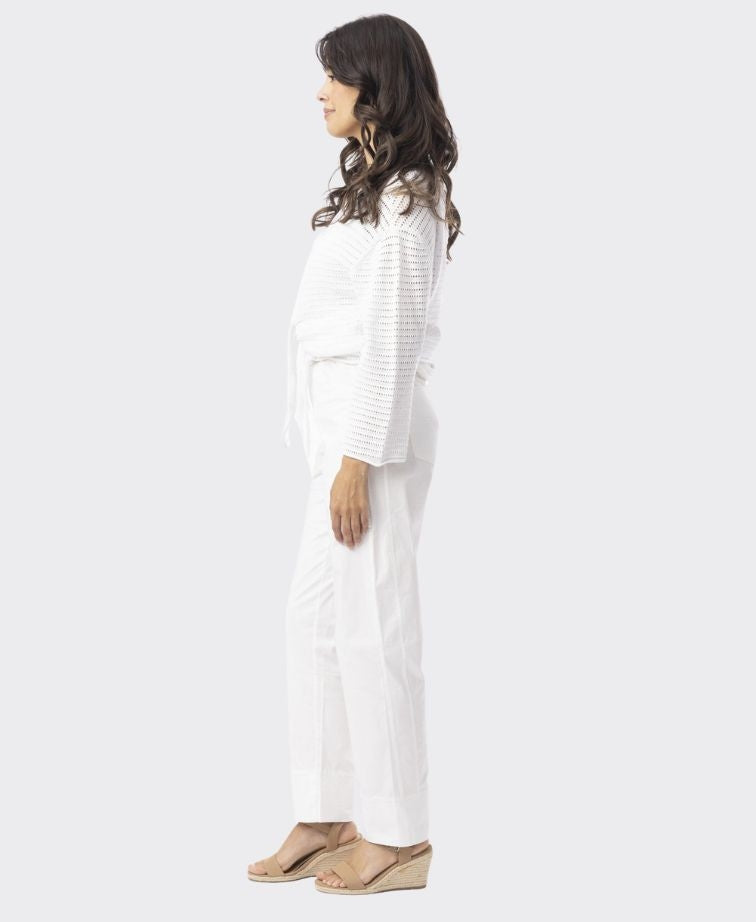 Orientique Knit Essentials Tie Shrug - White