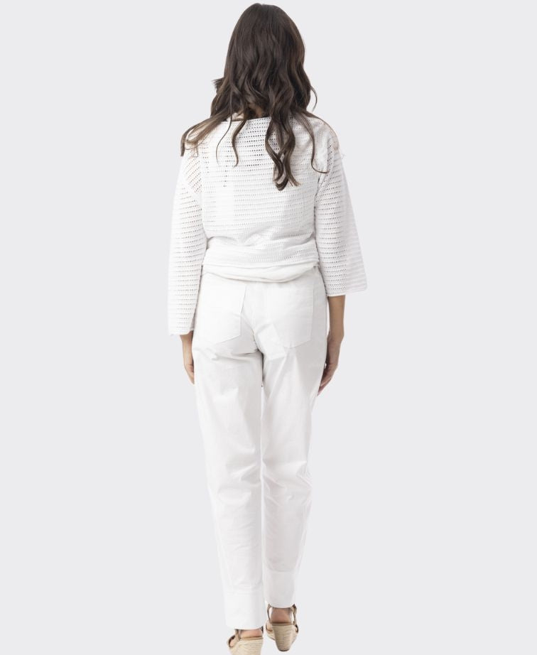 Orientique Knit Essentials Tie Shrug - White