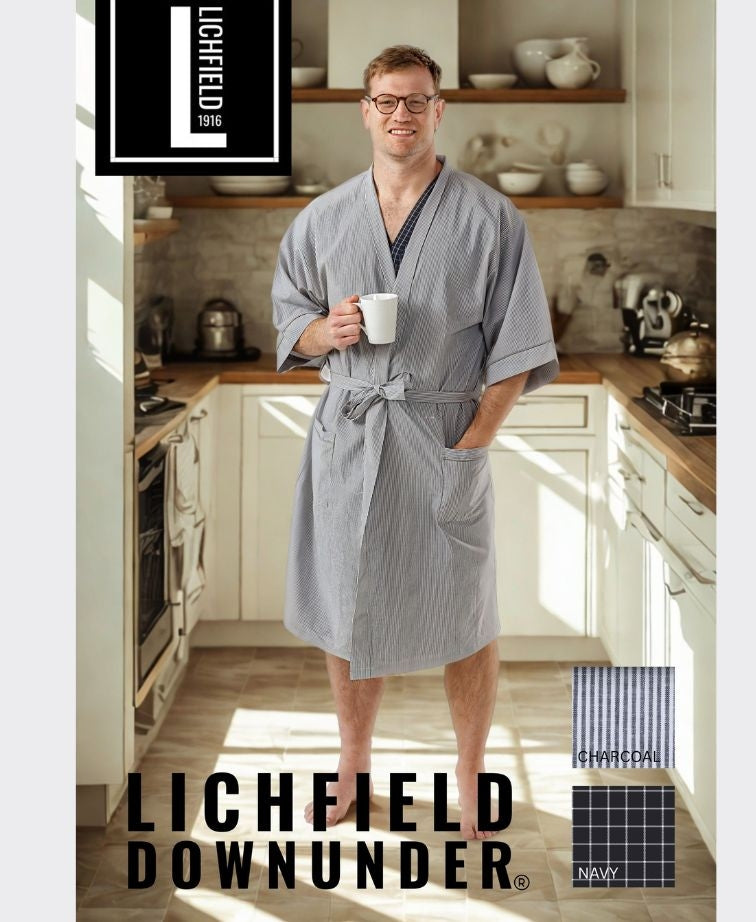 Lichfield Kimono Robe - Navy