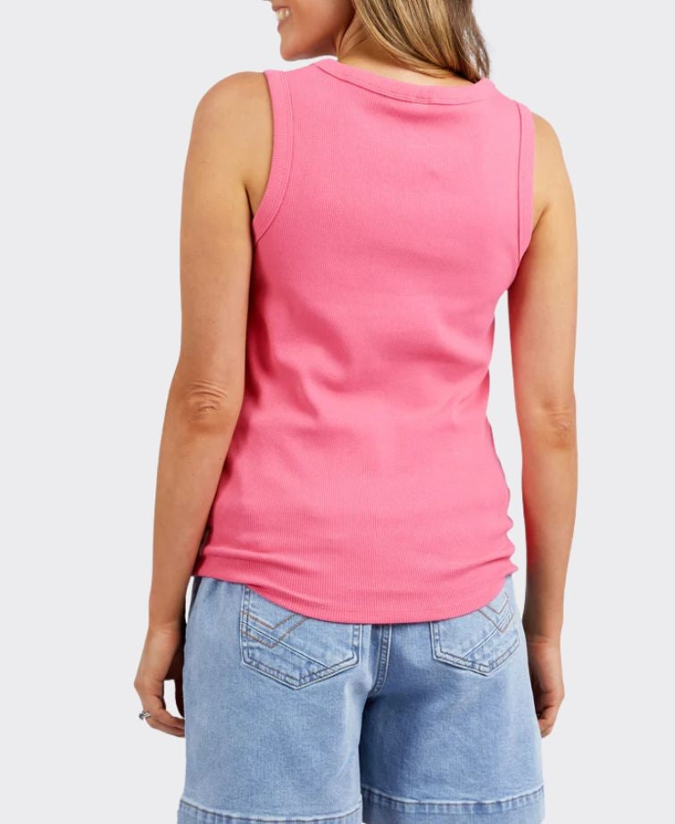Elm Tank Rib Crew - Pink Lemonade