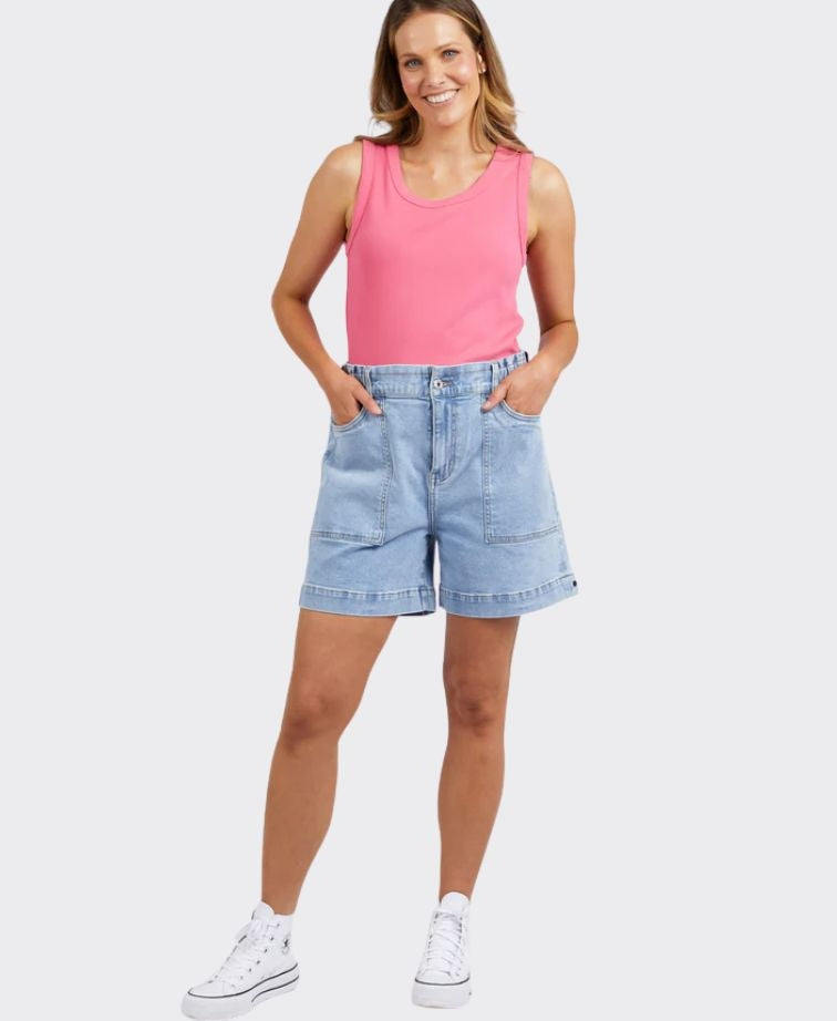 Elm Tank Rib Crew - Pink Lemonade