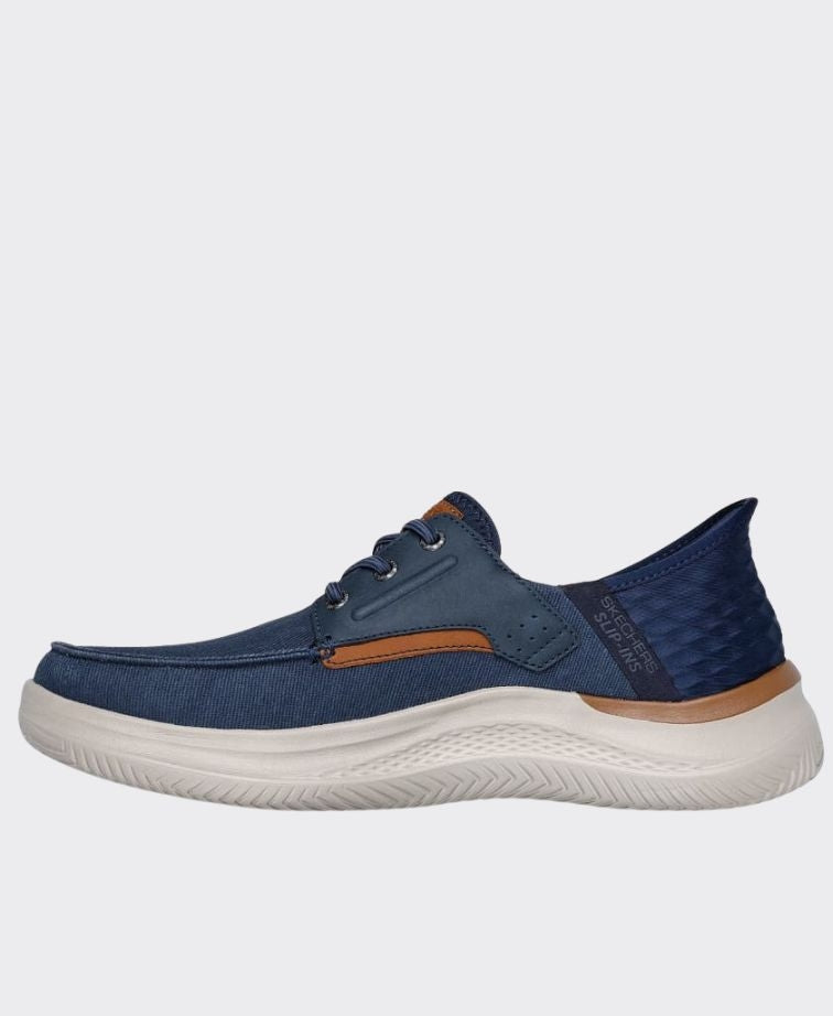 Skechers Slip-Ins Relaxed Fit: Hasting Navy/Silver - Navy/Silver