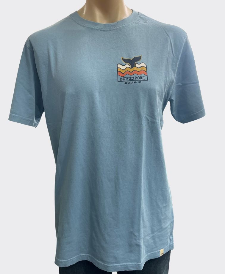 Pacific Creations Tee Mens Whale Tail - Sky