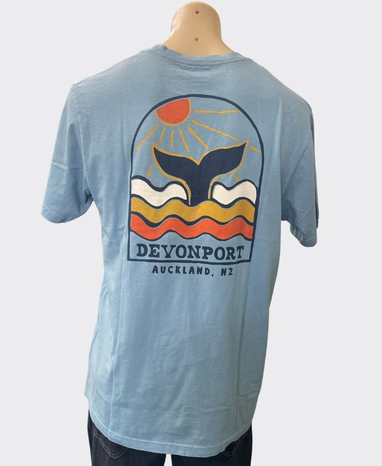 Pacific Creations Tee Mens Whale Tail - Sky