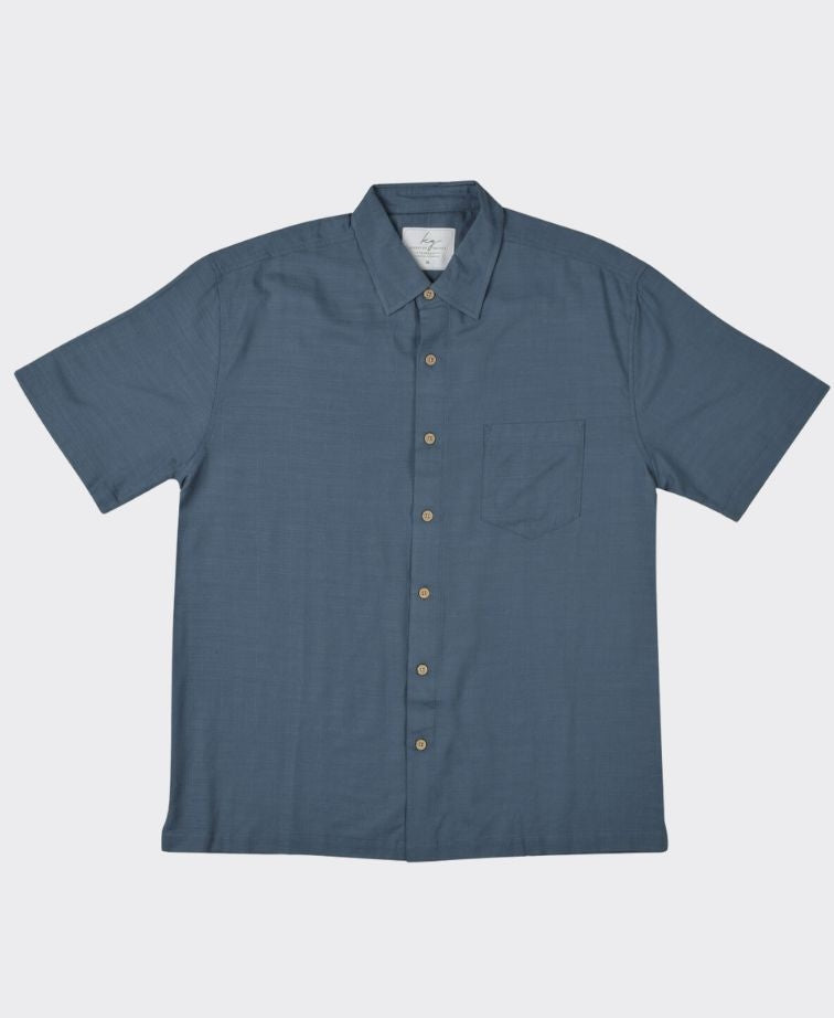 Kingston Grange Shirt S/S Bamboo Steel Blue - Steel Blue