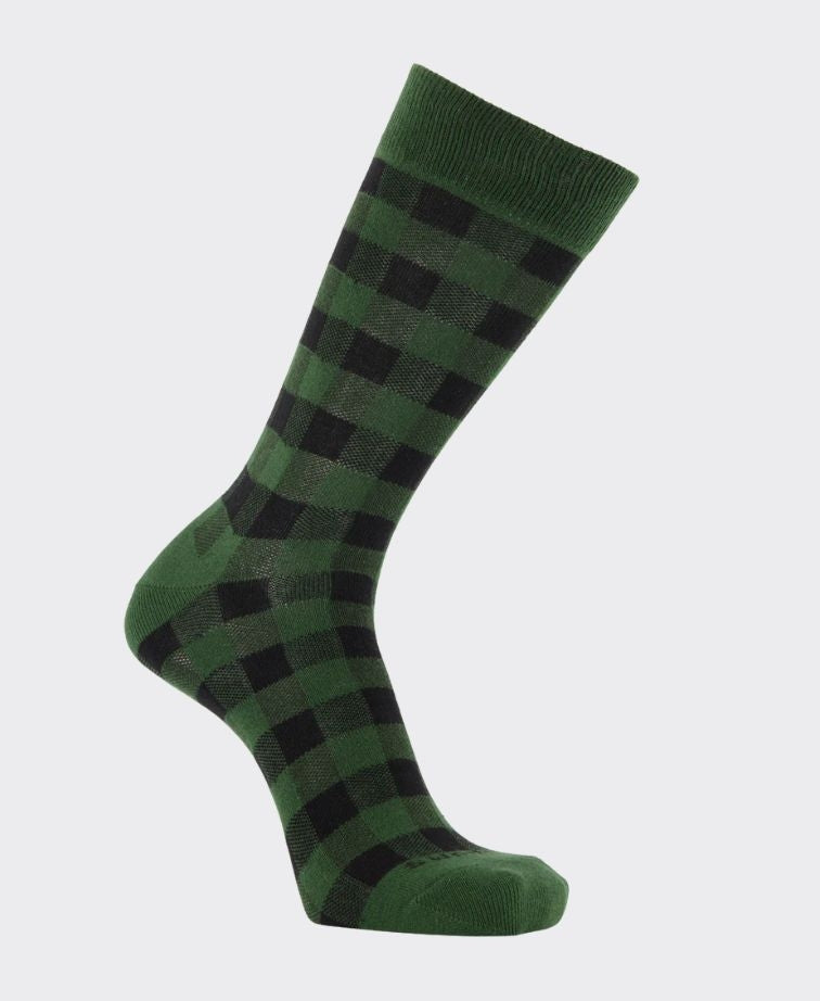 Swanndri Heritage Cotton Socks - Olive/Blk Check