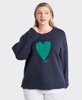 Elm Knit Intersia Heart - Navy