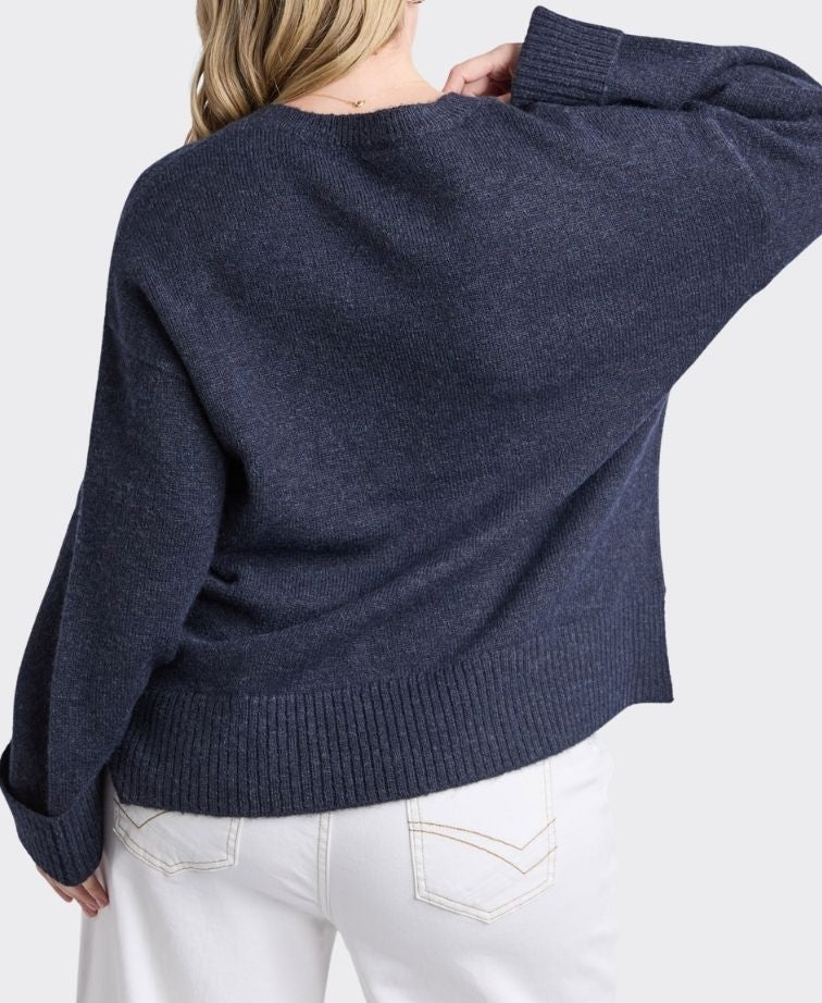 Elm Knit Intersia Heart - Navy