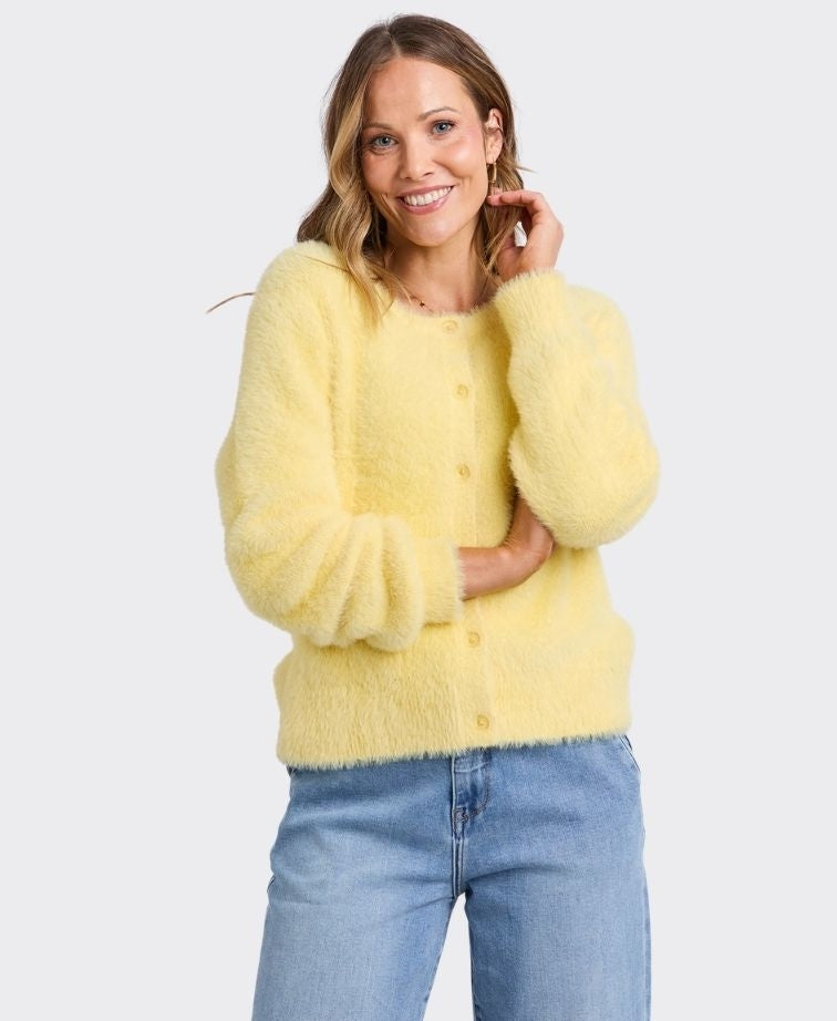 Elm Knit Paris Cardigan - Pale Lemon
