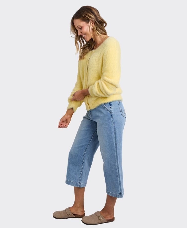 Elm Knit Paris Cardigan - Pale Lemon