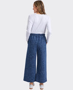 Elm Pant Denim Anna Animal Print - Dk Blue Animal