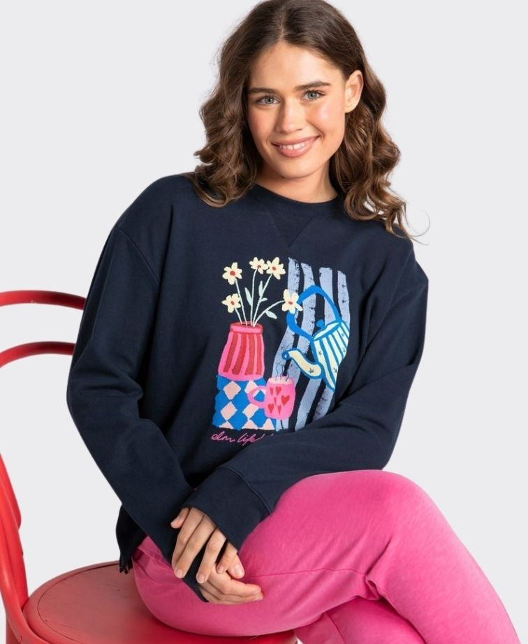 Elm Sweat Fill Your Cup Crew - Navy