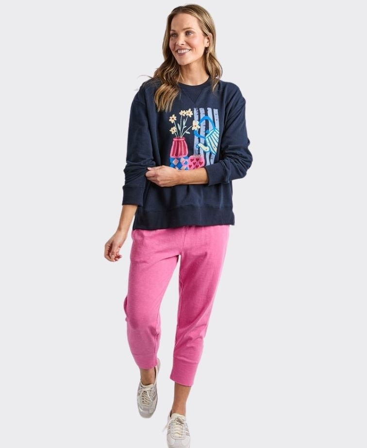 Elm Sweat Fill Your Cup Crew - Navy