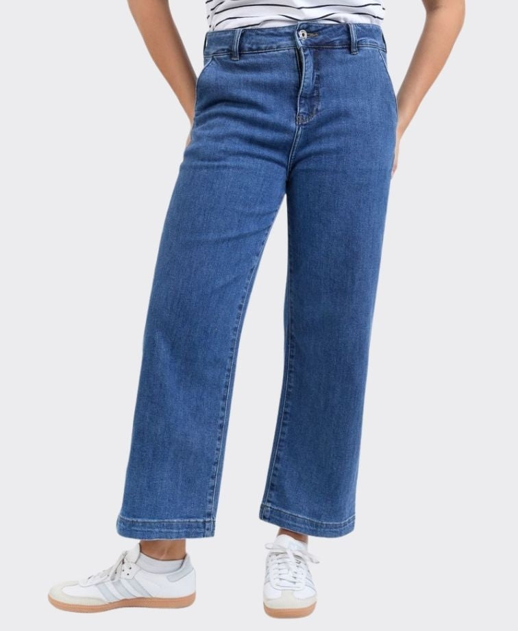Elm Jean Izzy Wide Leg - Dark Blue Wash