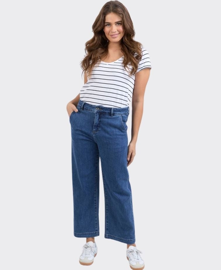 Elm Jean Izzy Wide Leg - Dark Blue Wash