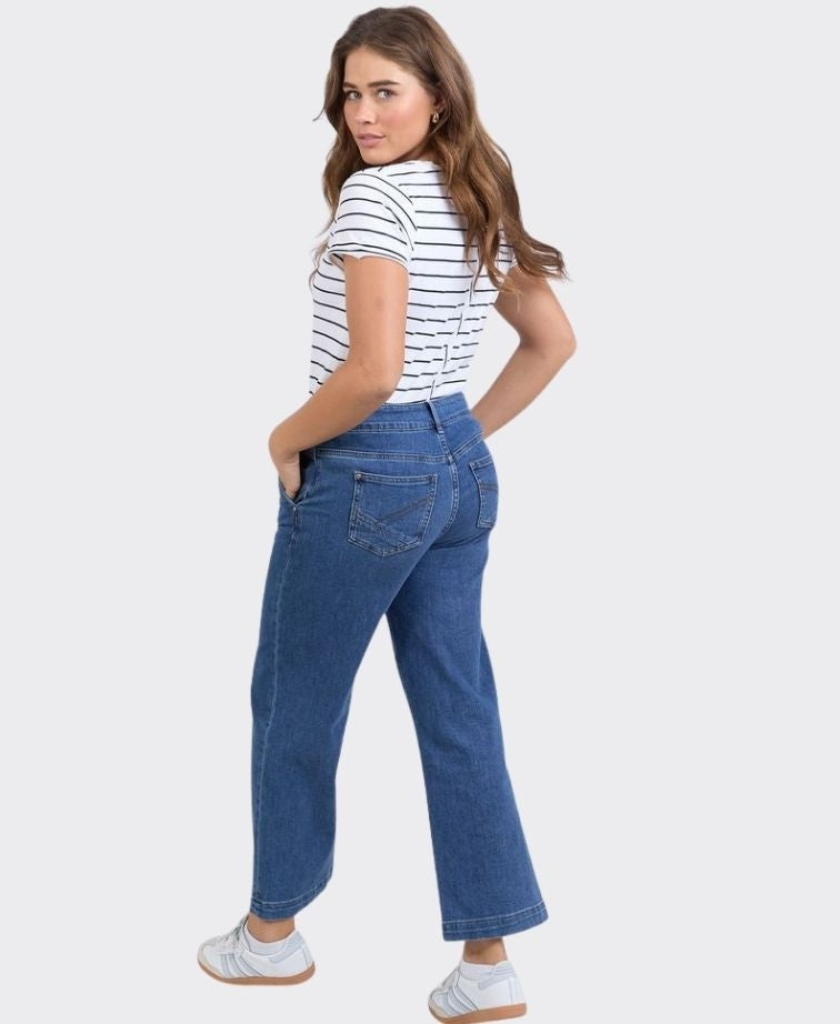 Elm Jean Izzy Wide Leg - Dark Blue Wash
