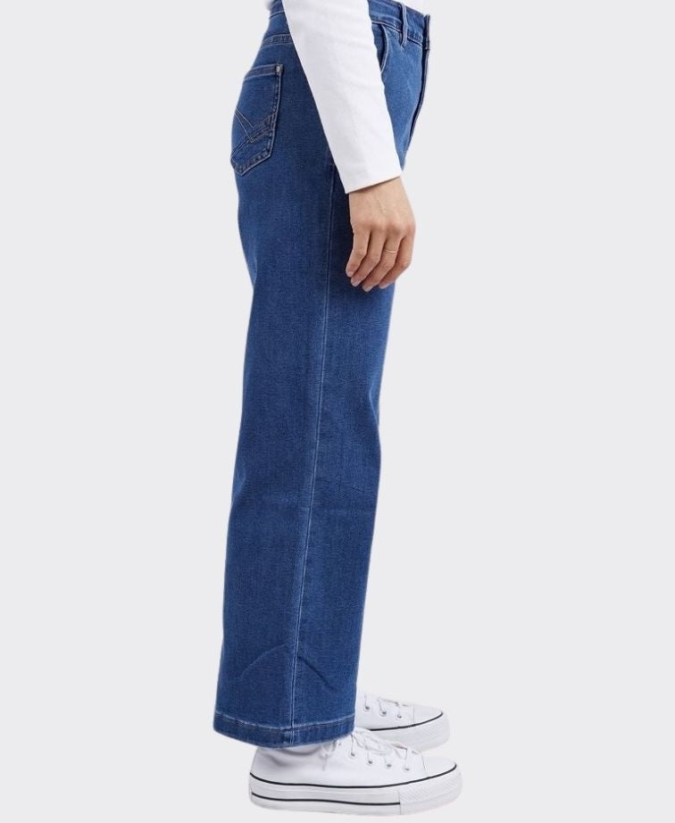 Elm Jean Izzy Wide Leg - Dark Blue Wash