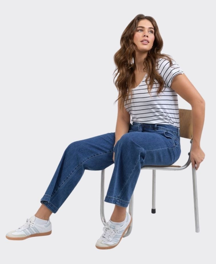 Elm Jean Izzy Wide Leg - Dark Blue Wash