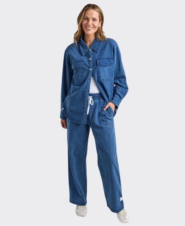 Elm Trackpant Valerie - Blue Denim Look