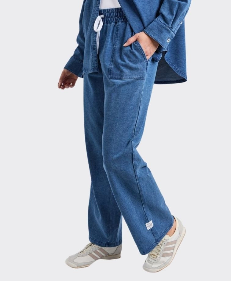 Elm Trackpant Valerie - Blue Denim Look