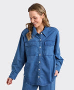 Elm Shacket Valerie - Blue Denim Look
