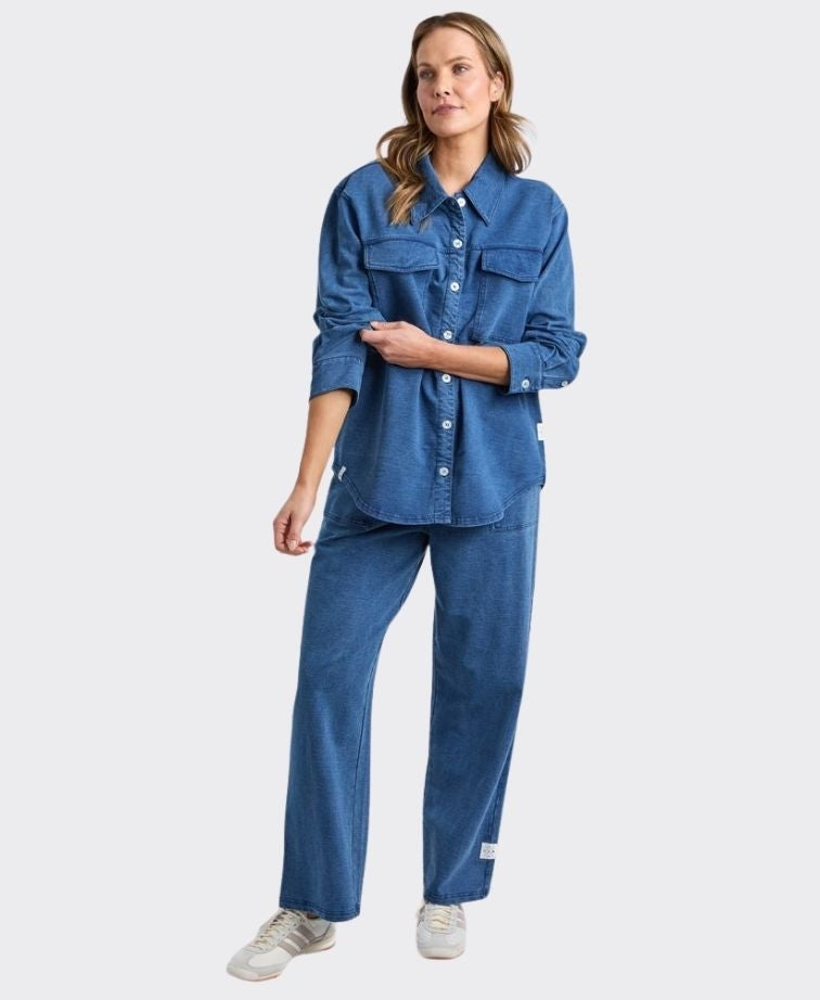 Elm Shacket Valerie - Blue Denim Look