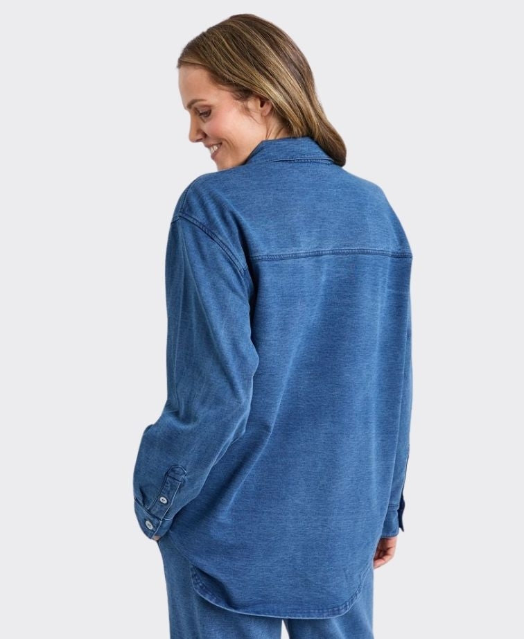 Elm Shacket Valerie - Blue Denim Look