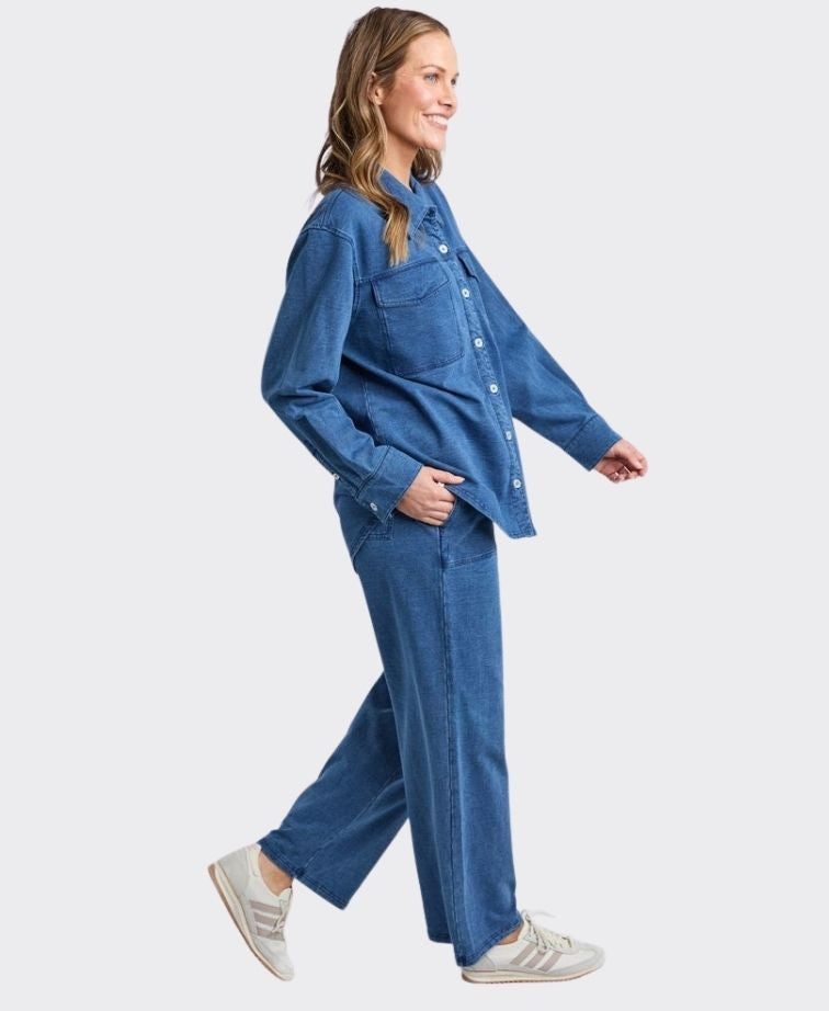Elm Shacket Valerie - Blue Denim Look