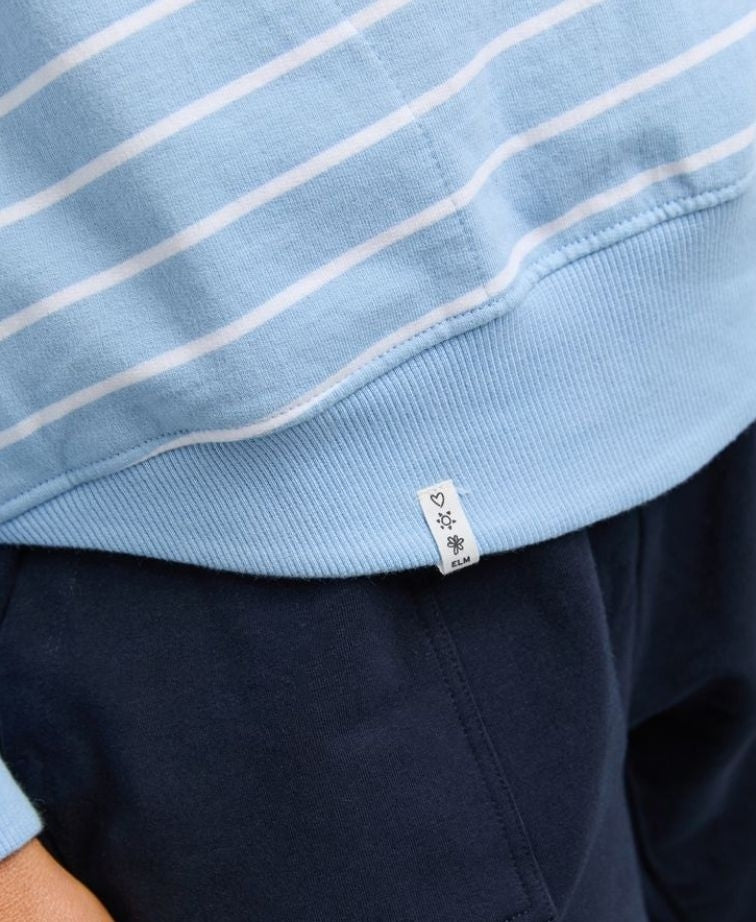Elm Hoody Stripe Lounger Scoop - Lt Blue/White