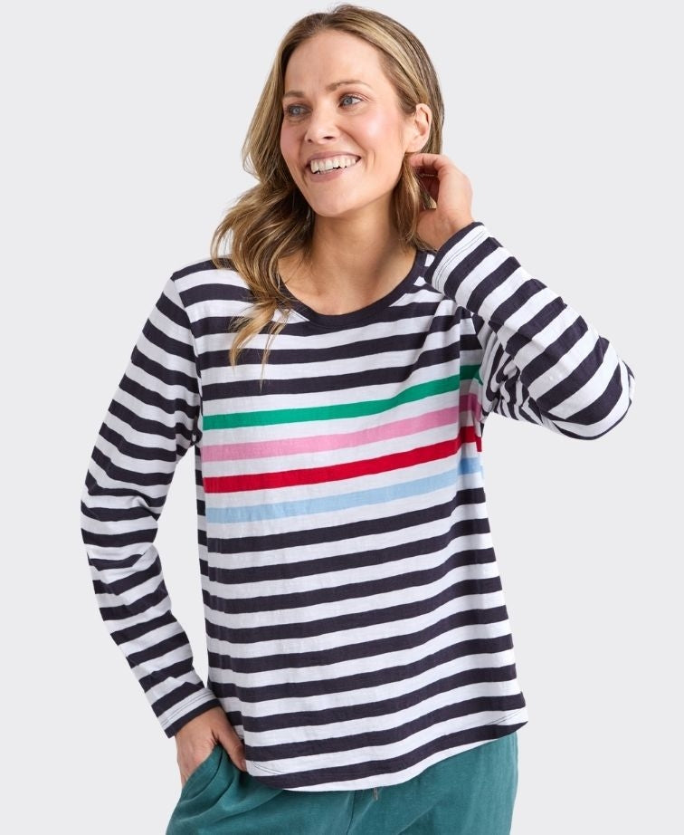 Elm Tee Harmony L/S - Navy/White