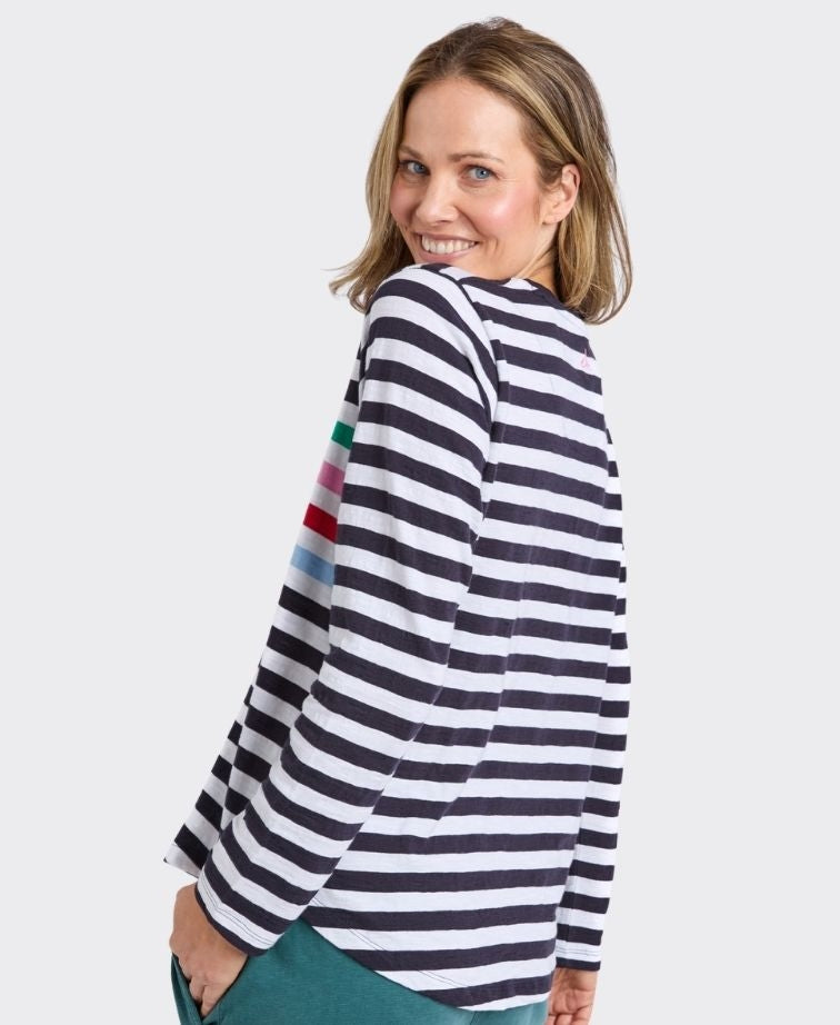 Elm Tee Harmony L/S - Navy/White