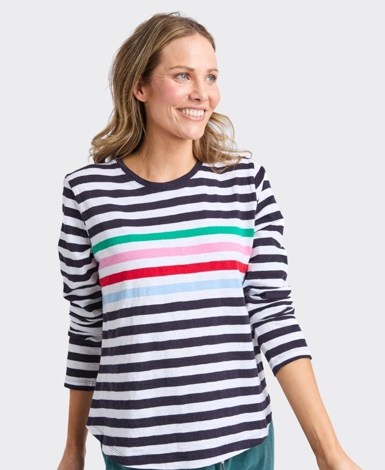 Elm Tee Harmony L/S - Navy/White