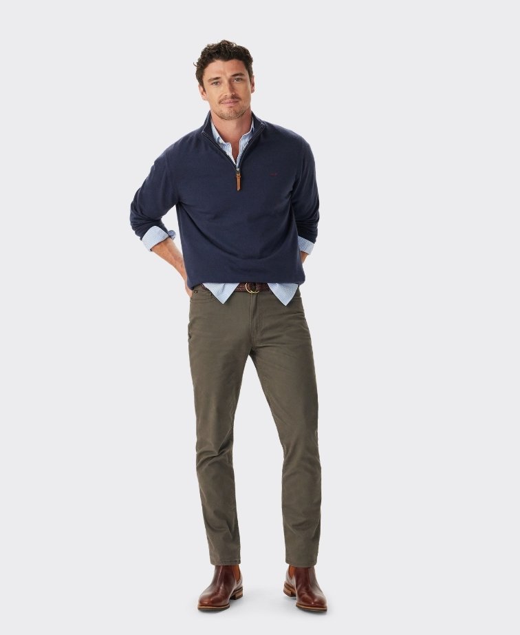 RMW Ernest Merino 1/4 Zip Knit - Navy