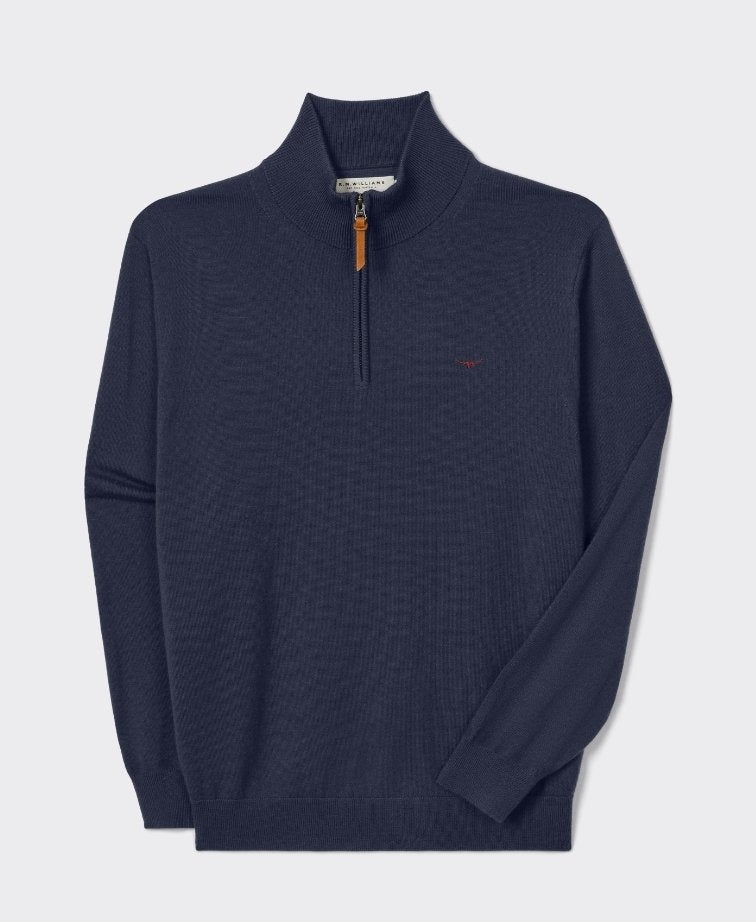 RMW Ernest Merino 1/4 Zip Knit - Navy