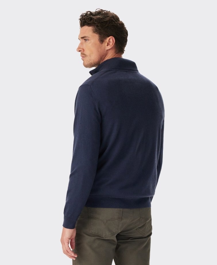 RMW Ernest Merino 1/4 Zip Knit - Navy