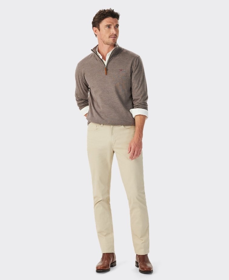RMW Ernest Merino 1/4 Zip Knit - Nutmeg