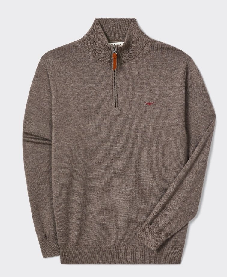RMW Ernest Merino 1/4 Zip Knit - Nutmeg